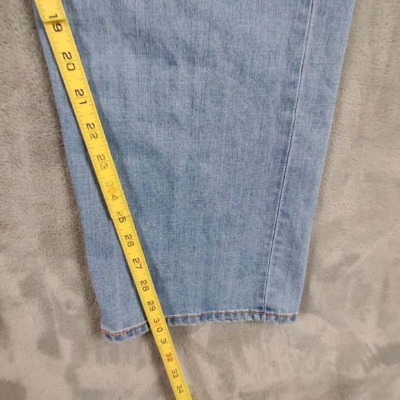 Levis 505 Jeans Men 42 Blue Straight Light Wash Denim Stretch Pants Solid 42x30 - Picture 6 of 11
